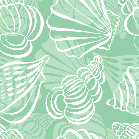 Seamless pattern with shells,seashells, vector illustrationのイラスト素材