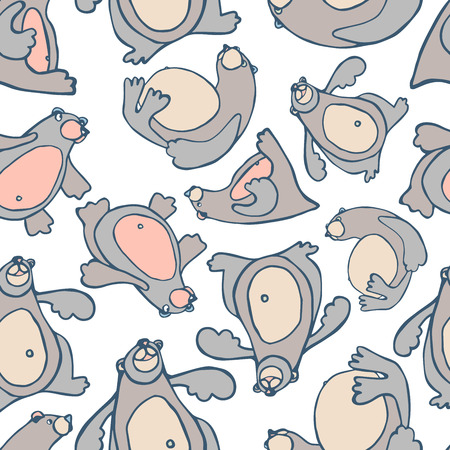 abstract vector pattern with a teddy bearのイラスト素材