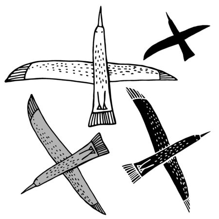 Vector design with stylized birds.のイラスト素材