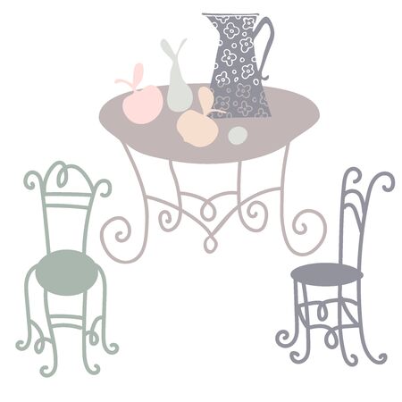 Isolated elements of cozy garden. Can be used for stickers, banners, posts, postcards.のイラスト素材