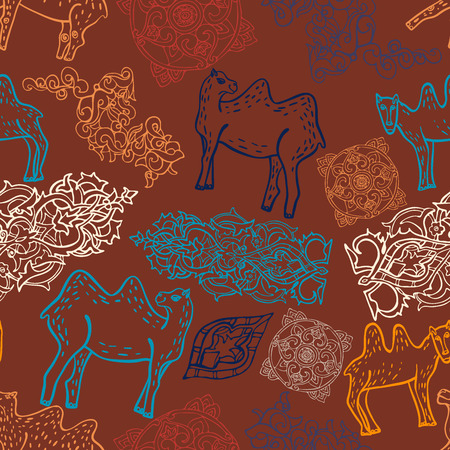 Seamless vector pattern with oriental motifs and ornaments. Moroccoのイラスト素材