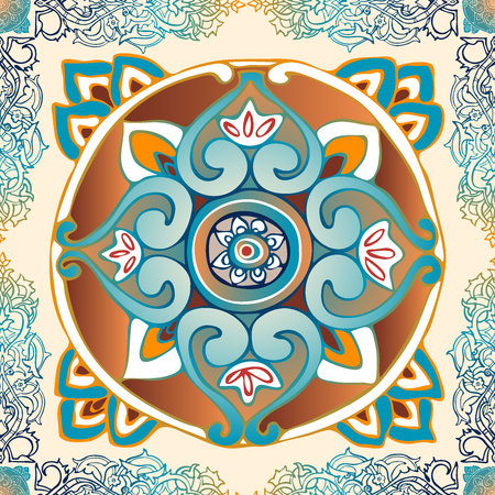Seamless vector pattern with oriental motifs and ornaments. Moroccoのイラスト素材