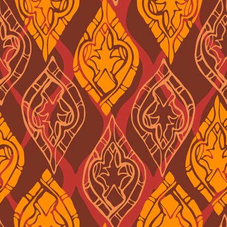 Seamless vector pattern with oriental motifs and ornaments. Moroccoのイラスト素材