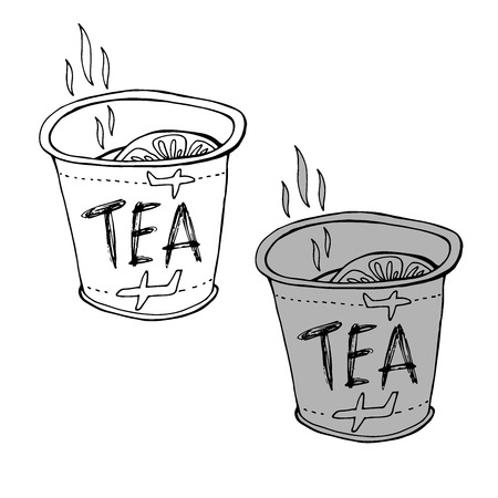 Vector illustration with food. Design black and white style.のイラスト素材