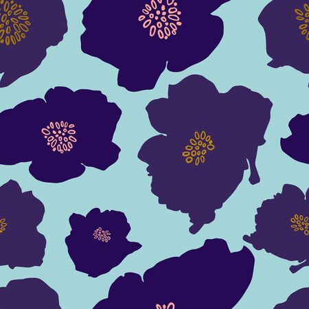 Seamless colorful design stylized flowers lush peony.のイラスト素材