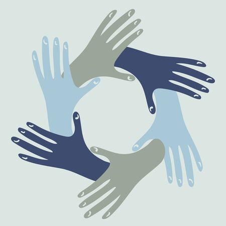 Isolated design with circled icon element with hands.のイラスト素材