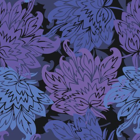 Seamless vector pattern of decorative silhouettes of lush peonies. The design is perfectly suitable for clothes design, children decoration, stickers, stationary, tattoos.のイラスト素材