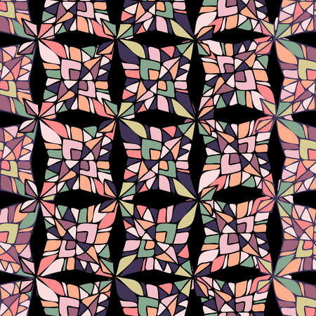 Modern seamless stylized colorful design with abstract geometric shapesのイラスト素材