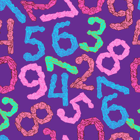 Decorative  seamless design pattern of numbers formed from crystals