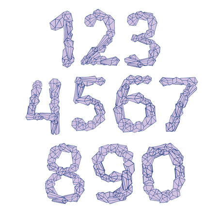 Decorative vector isolated design with numbers formed from crystals in pastelのイラスト素材