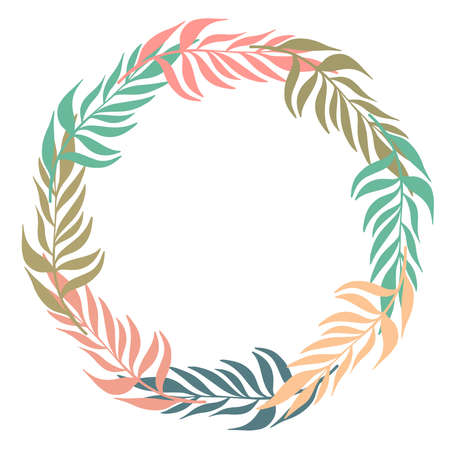 Vector isolated design botanical cute garland floral vignetteのイラスト素材