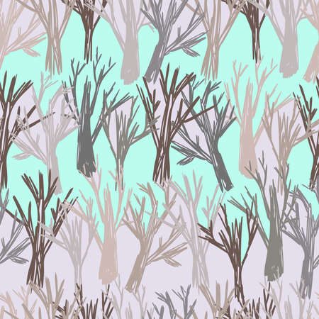 Vector colorful abstract seamless pattern design illustration with decorative tree branchesのイラスト素材