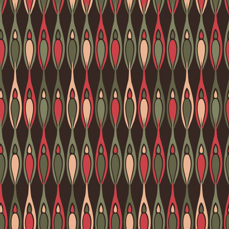 Seamless vector pattern with decorative abstract wavy shapes in linesのイラスト素材