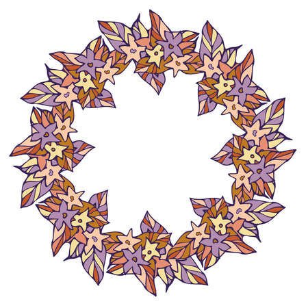 Vector isolated design botanical cute garland floral vignetteのイラスト素材