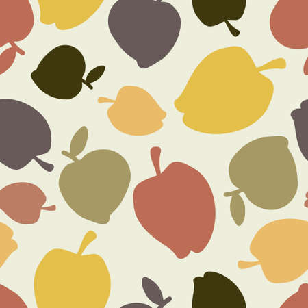 Isolated vector design colorful seamless pattern illustration of apples in red tones on whiteのイラスト素材