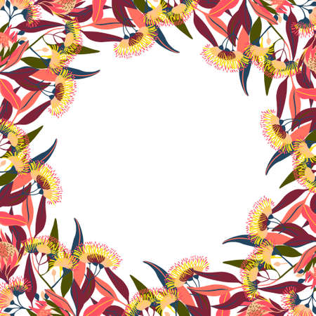 Vector isolated design botanical cute garland floral vignette frameのイラスト素材