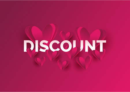 Discount background, banner, poster or flayer design. Happy Valentineâs Day design conceptのイラスト素材