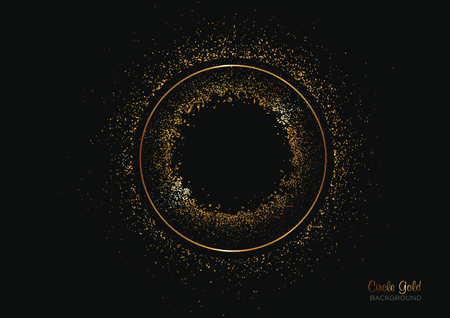 Dark and golden background with circle color gold. Luxury concept designのイラスト素材
