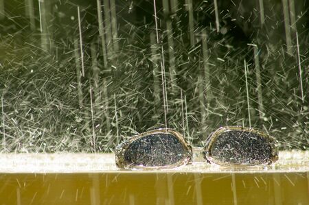 Man caught in the rain while the sun is still there