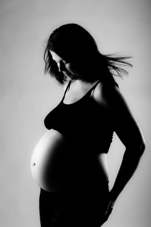 32 weeks pregnant womanの写真素材