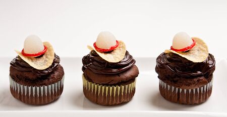 Cupcakes with a cowboy hatの写真素材