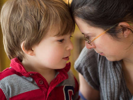 Mother and son loving each otherの写真素材