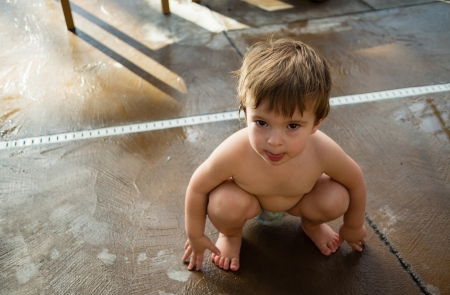 Baby boy at Jay Peakの写真素材