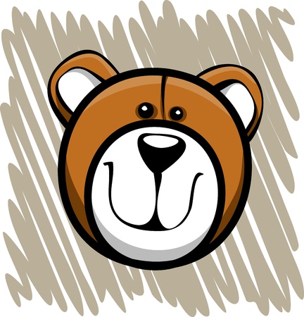 the teddy bear against the background of childhood scrawlのイラスト素材
