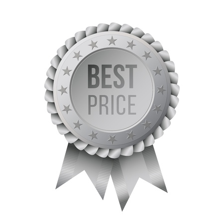 best price silver label with ribbonsのイラスト素材