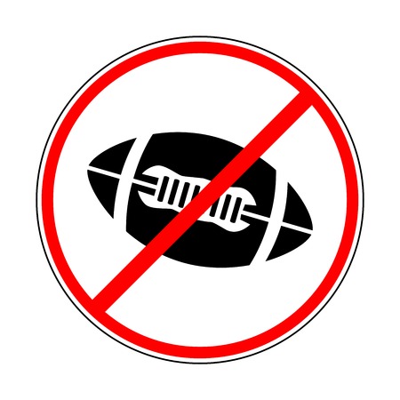 sign prohibiting the ball for American footballのイラスト素材
