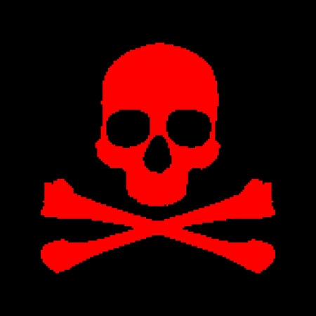 Pixel skull and bonesのイラスト素材