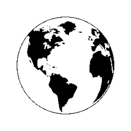 Pixel planet. Pixel worldのイラスト素材