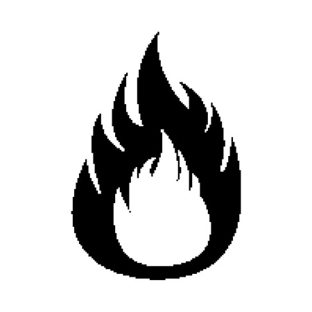 Symbol pixel flame fireのイラスト素材