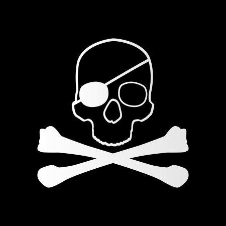 Pirate sign. Skull and bones. Jolly rogerのイラスト素材