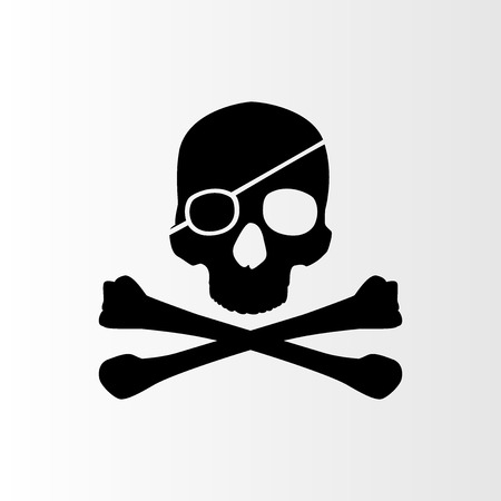 Pirate sign. Skull and bones. Jolly rogerのイラスト素材