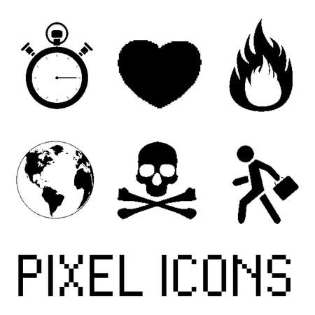Pixel icon set. EPS 8のイラスト素材