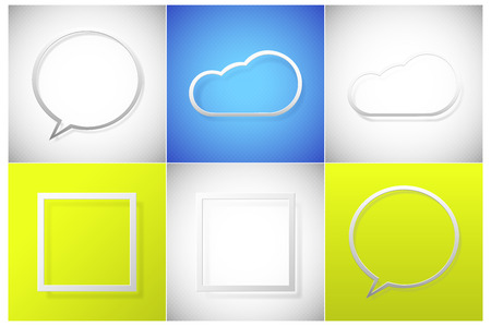 Text frame set cloud, speech bubbleのイラスト素材