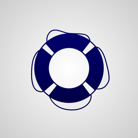 Simple dark blue icon lifebuoy isolated on white backgroundのイラスト素材