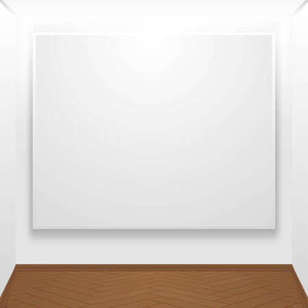 Vector illustration of blank white canvas on displayのイラスト素材
