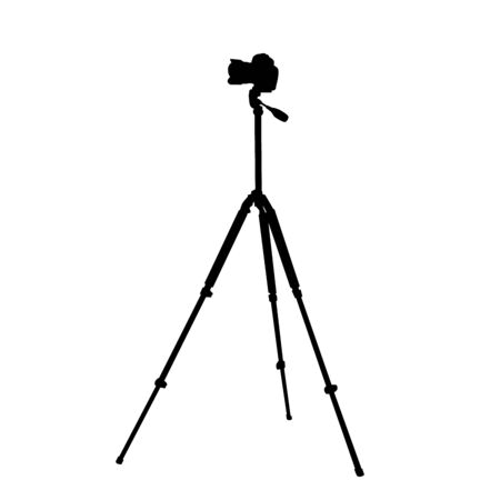 Silhouette of the camera on a tripodのイラスト素材