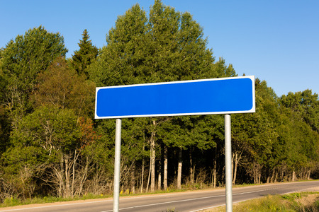 Blank blue road signの写真素材