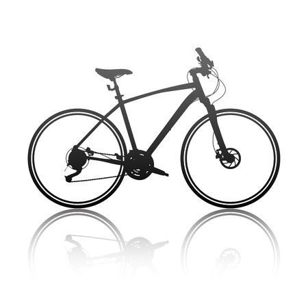 Silhouette of a hybrid bikeのイラスト素材