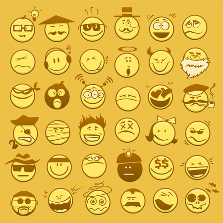 set of emoticonsのイラスト素材