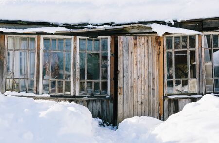 Old wooden porchの写真素材