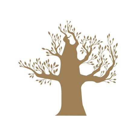 Brown big treeのイラスト素材
