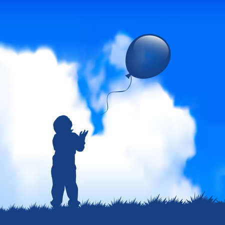 Child with a balloonのイラスト素材