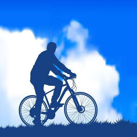 silhouette of a cyclistのイラスト素材