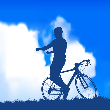 silhouette of a cyclistのイラスト素材