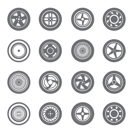 Set of wheel rimsのイラスト素材