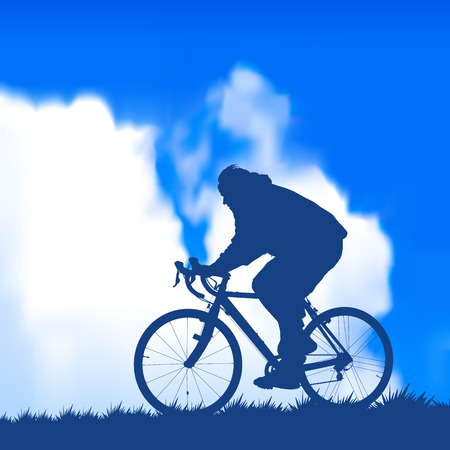 silhouette of a cyclistのイラスト素材